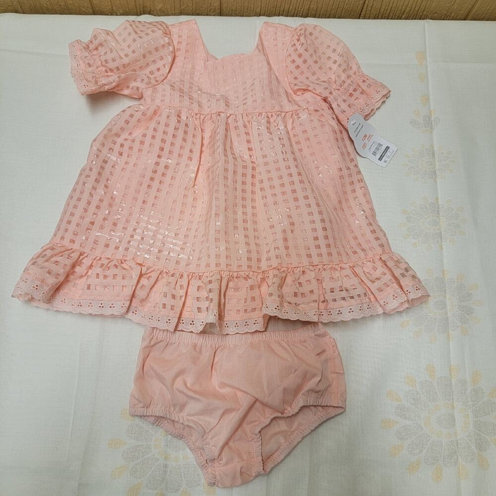 Wonder Nation Baby Orange Spring Dress 2pc Set 12 Months